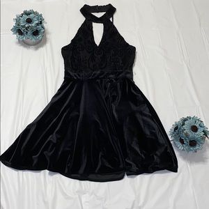 NWOT Black lace Flirty Mini Dress